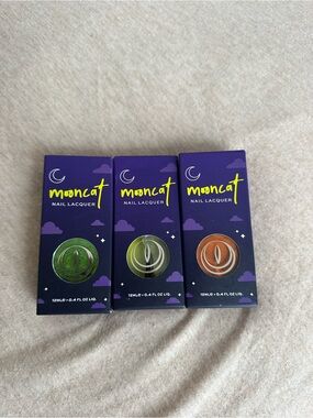 Moon at Nail Lacquer Trio — Green, Clear Coat, Copper